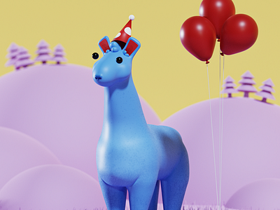 Alpaca Party 3d 3d illustration alpaca cartoon editorial illustration llama render