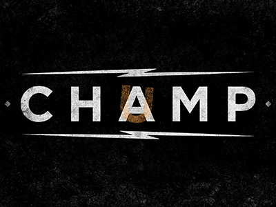 Chump / Champ doodle lightning bolt type typography word