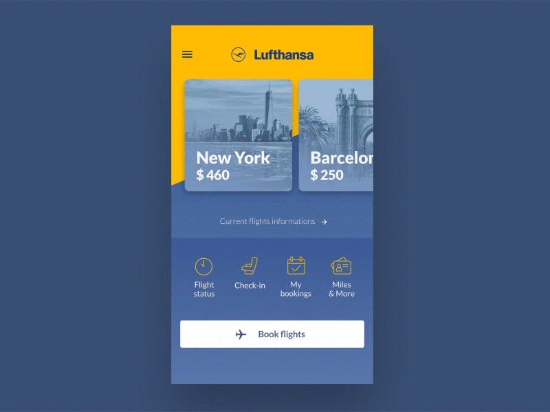 Lufthansa Mobile App Redesign app design flight lufthansa mobile