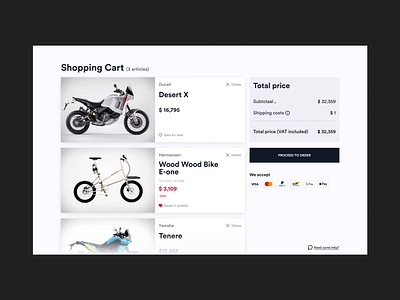 Daily UI Challenge | 02: Checkout adobe xd card checkout clean daily challenge design desktop figma motorcycle payment simple ui ux webshop white