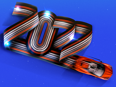 HAPPY 2022! 2022 branding car celebration design fast car happy new year illustration lettering logo new year typography
