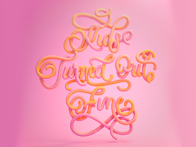 Kids turned out fine 3d animation c4d candy candy lettering cinema 4d girly glossy illustration lettering lettering 3d lettering art lovely pink typography