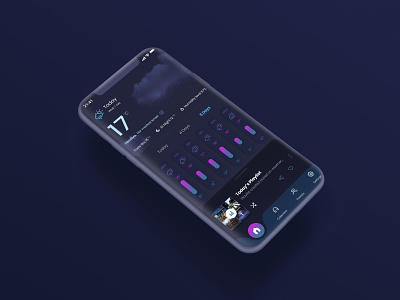 Weather and Music app 2 app design ui
