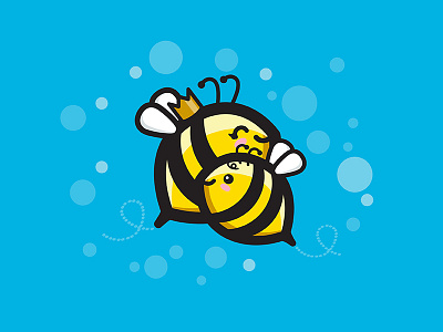 Love baby bee bright character happy couple illustrator love mother playful