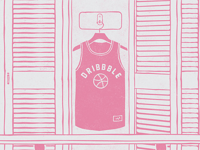 Dribbble Debut basketball jersey drawing dribbble debut first shot illustration line work locker room