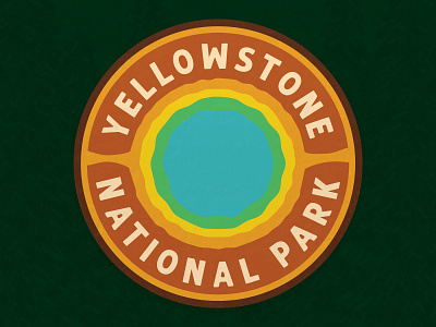 Yellowstone Badge badge flat grand prismatic spring hiking lines national parks outdoors patch retro sticker typography yellowstone