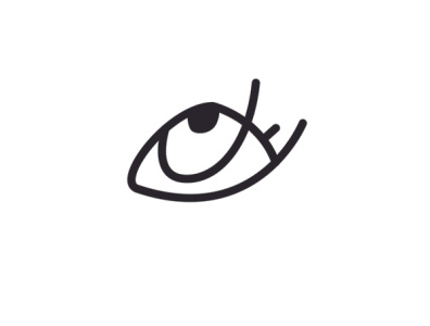 eye&fish illustration logo