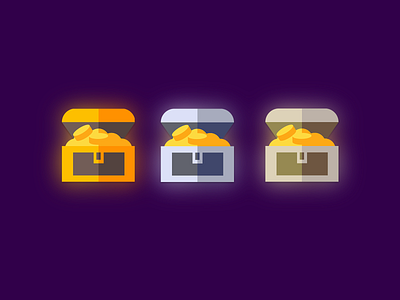 treasure chest icon with three levels