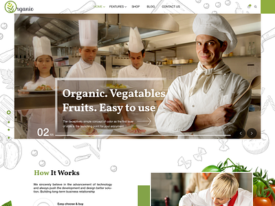 Home Organic Food design interace typography ui ux web website