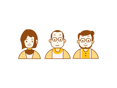 people brown colorful glasses illustration yellow