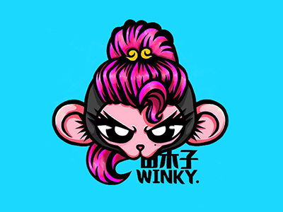 Personal Monkey personal personal logo monkey design blue illustration