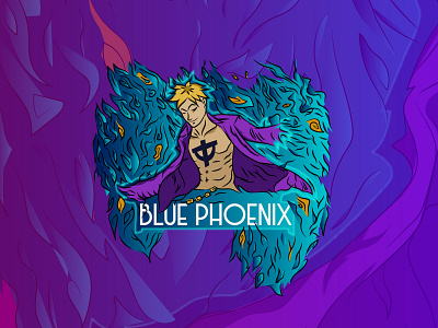 Blue Phoenix "Marco" Whitebeard Pirates blue illustration logo phoenix vector