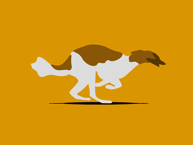 Running Borzoi animation illustration