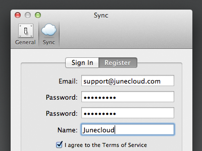 Notefile Sync Preferences cloud junecloud mac notefile preferences sync