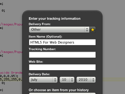 Delivery Status: Favorites dashboard deliveries delivery status widget