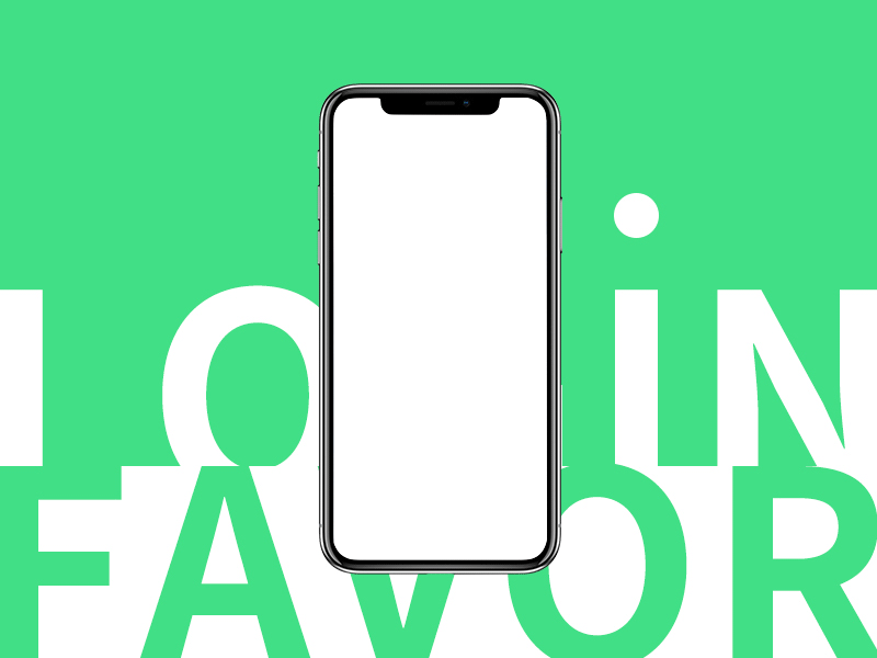 Favors app log in design.