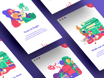 Onboarding Shopping Screens app illustration landing mobile onboarding screens ui ux web