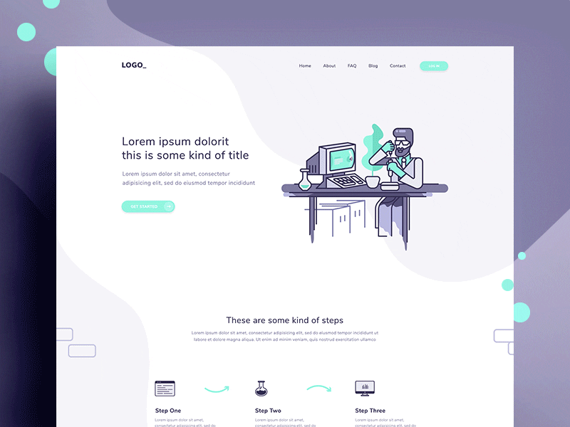 Lab Landing Page animation clean illustration landing landing page ui ux web web design