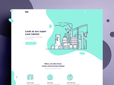 Robots landing page animation business clean homepage homepage design illustration landing landing page onboarding ui uidesign ux web web design