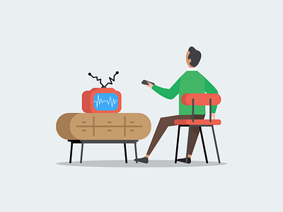 Nothing to see illustration man television vector watching