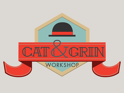 Cat & Grin Brand illustration logo typography
