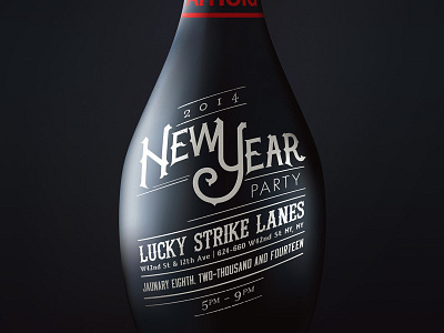 New Year Invite 2014 illustration new year party typography