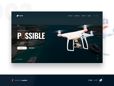 Drone Company aircraft branding concept design drone drones minimalist modern ui ux waydzo web web design website