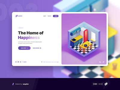 Home of Happiness 3d branding concept design home house illustration landing page ui ux waydzo web web design webdesign website website design