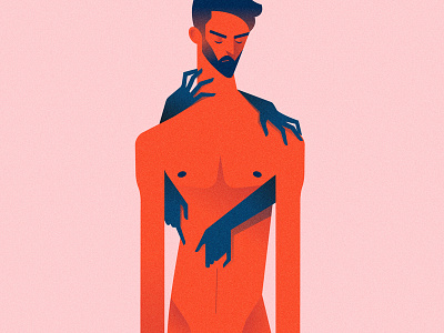 Love 03 character color colors flat hand illustration love man minimal minimalist nude vector woman