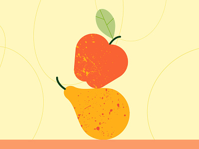 Good Goût 2 apple colors flat food fruits illustration leaf minimal minimalist pear texure vector