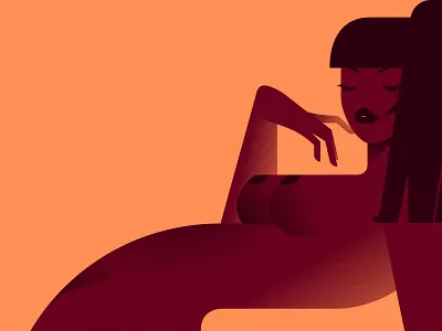 Nude study 09 body character color colors flat girl hair hand illustration minimal minimalist nude vector woman