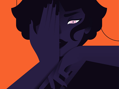 Don't mess with her character colors eye flat hands illustration look minimal minimalist portrait woman