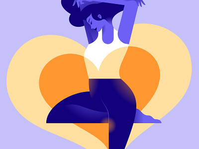 Cardiac health cardio character colors flat hair health healthy heart illustration minimal minimalist sport woman