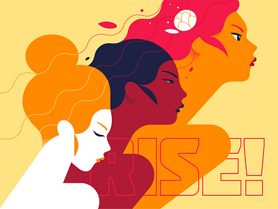 Rise ! colors eyes face fire flower girl hair pride rise wind woman womensday