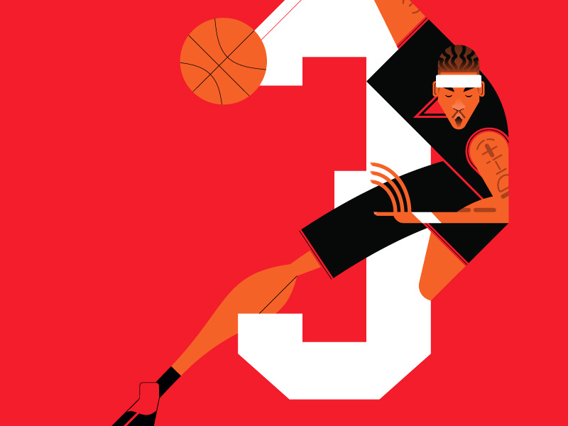 Allen wip sport portrait nba legend alleniverson allen flat color basketball basket