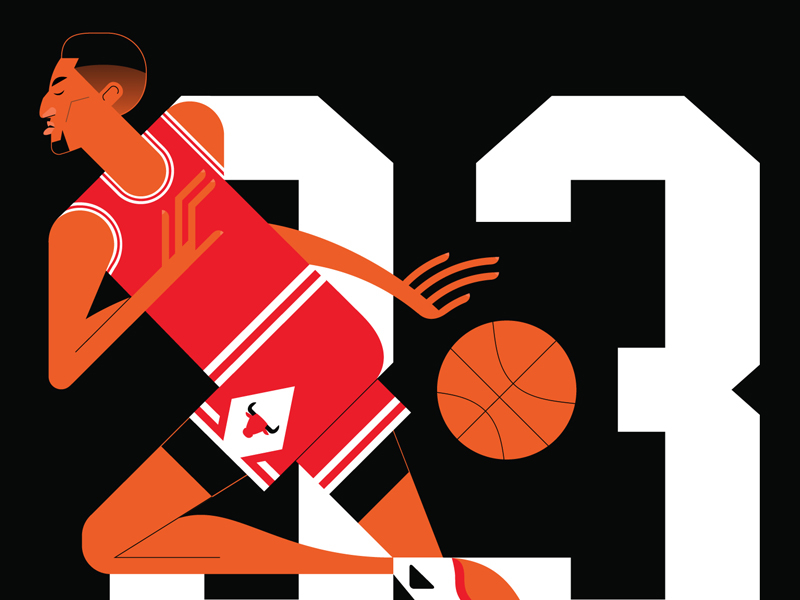 Scottie basketball bulls chicago color flat legend nba portrait scottie basket sport wip
