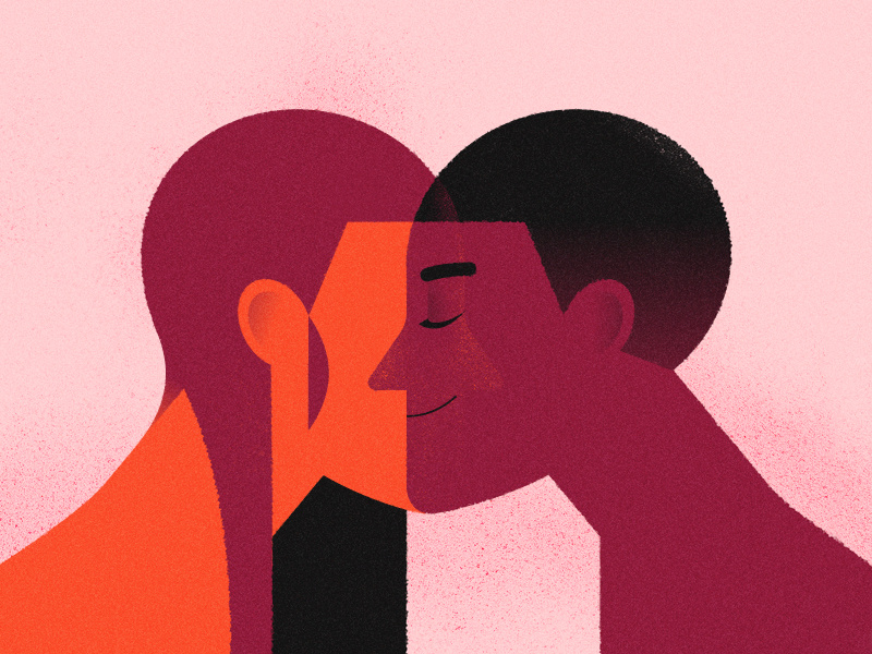 Love smile love boy man woman girl illustration minimalist minimal character colors flat