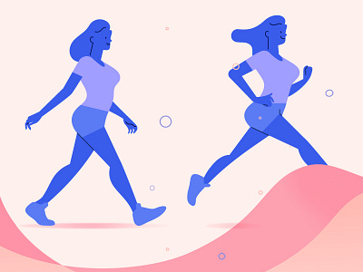 FollowCoach identity & illustration app application branding character color colors flat girl health illustration minimal running sport sports ux ui vector web woman