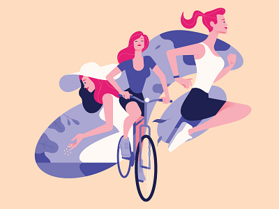 12 simple ways to fight cancer round 6 bike biking character colors garden gardening hair hat healthy run running sport woman