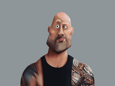 The Rock character design digital painting illustration photoshop