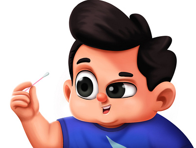 cotton buds animation character character design illustration lovely boy photoshop