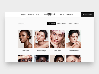 Model agency AL Models concept luxury minimal minimalism models ui ui design ui designer webdesign webdesigner website