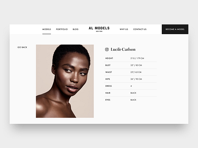 Model agency AL Models concept luxury minimal minimalism models ui ui design ui designer webdesign webdesigner website