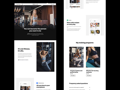 Annet Li Fit fitness homepage landing page portfolio sport training ui ui design user interface web design website website design