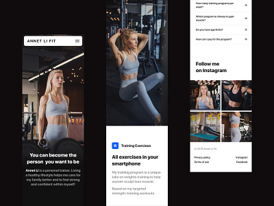 Annet Li Fit – Homepage app clean dark fitness interface minimal minimalism sport ui ui design uidesign uiux ux web design webdesign website