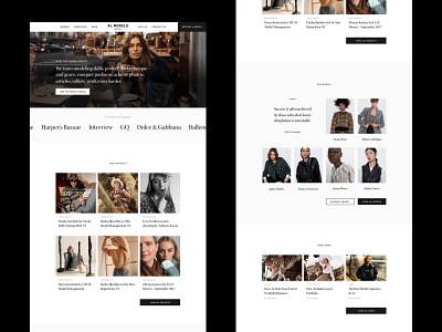 AL Models. Homepage. clean concept fashion homepage minimal minimalism web website