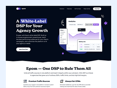 Landing Page for Ad Management Platform ad analytics design illustration landing platform ui ux