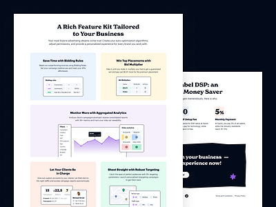 Landing Page for Ad Management Platform ad analytics cards illustration interface map platform title ui ux