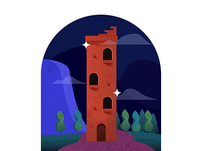 Castle in the forest branding design graphic design illustration logo ui ui design ux vector website design