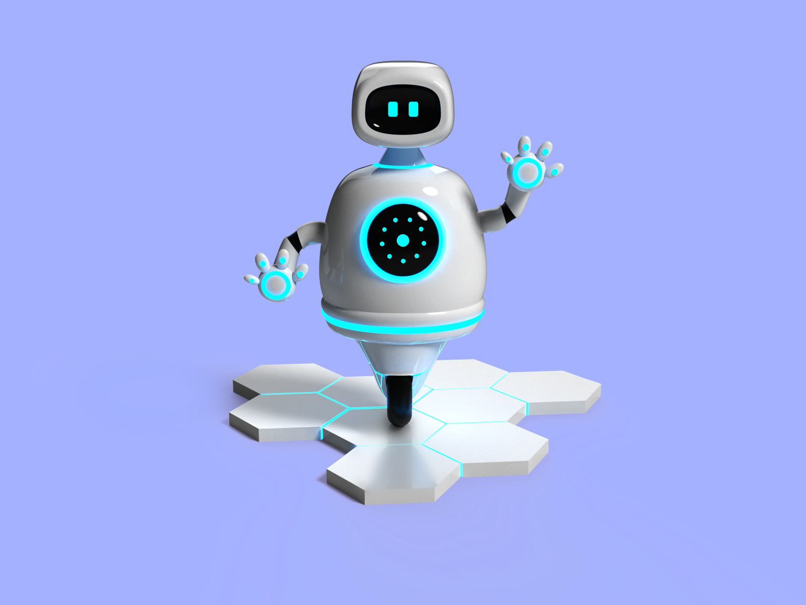 3D Robot artificial intelligence auto autonomous clean illustration robotics web